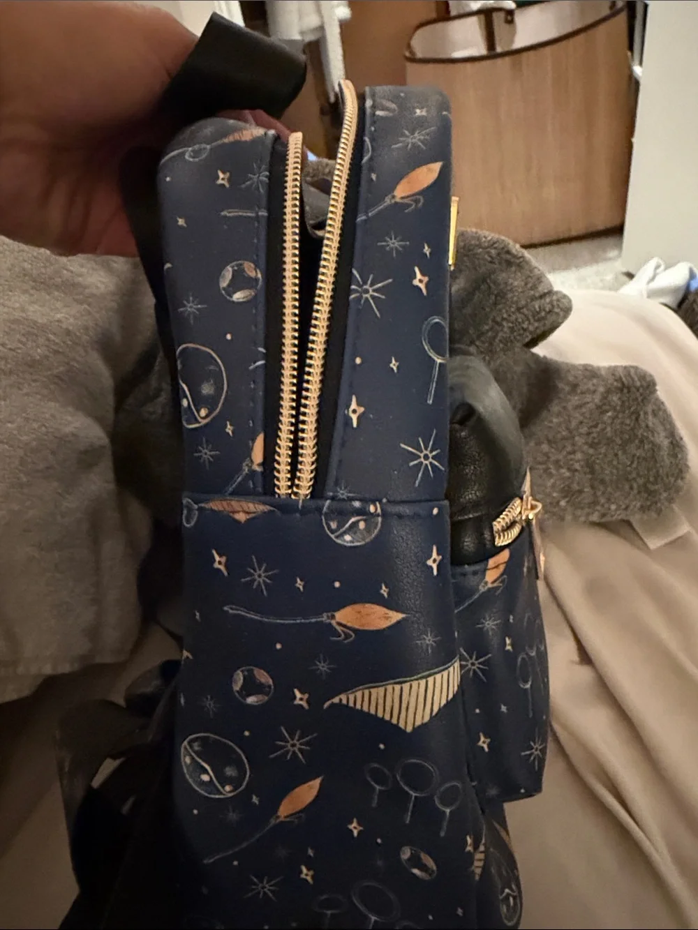 Harry Potter Navy Mini Backpack with Gold Accents